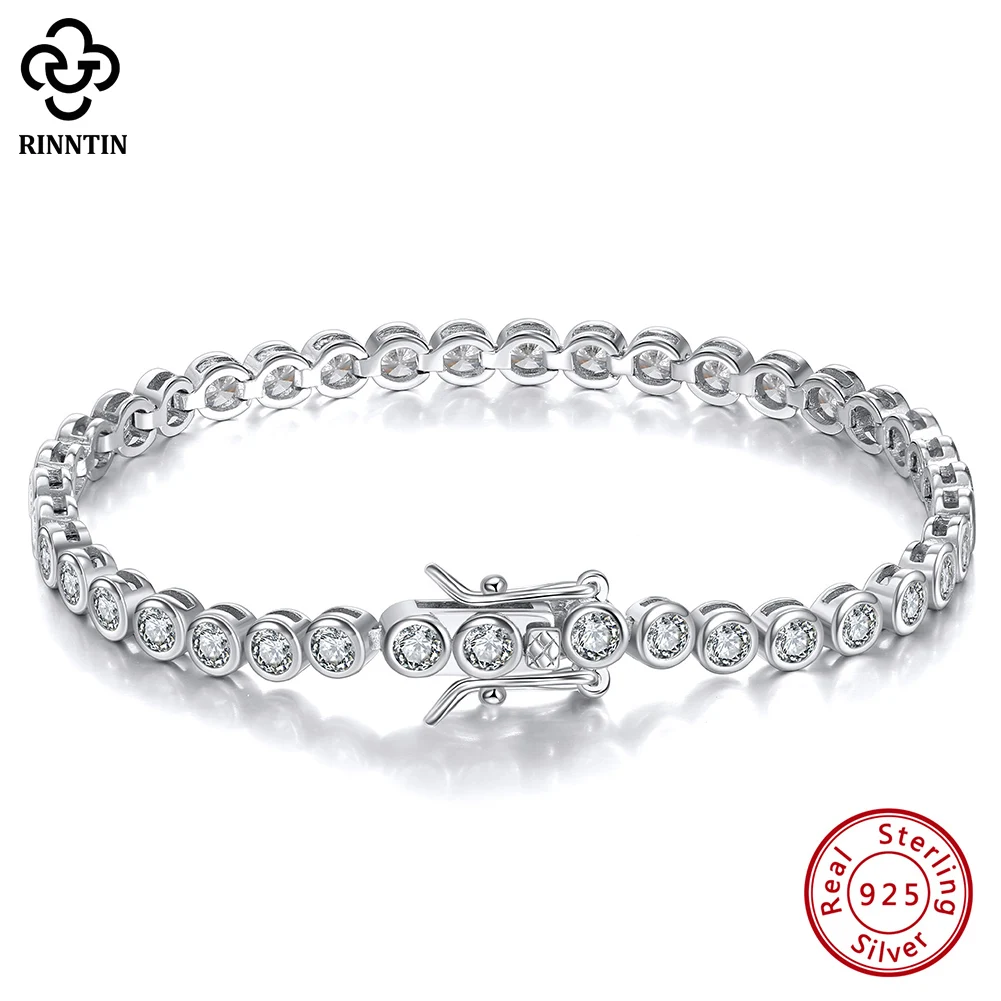 Tennis Bracelet Cubic - Rinntin Shiny Tennis Bracelet 925 Sterling