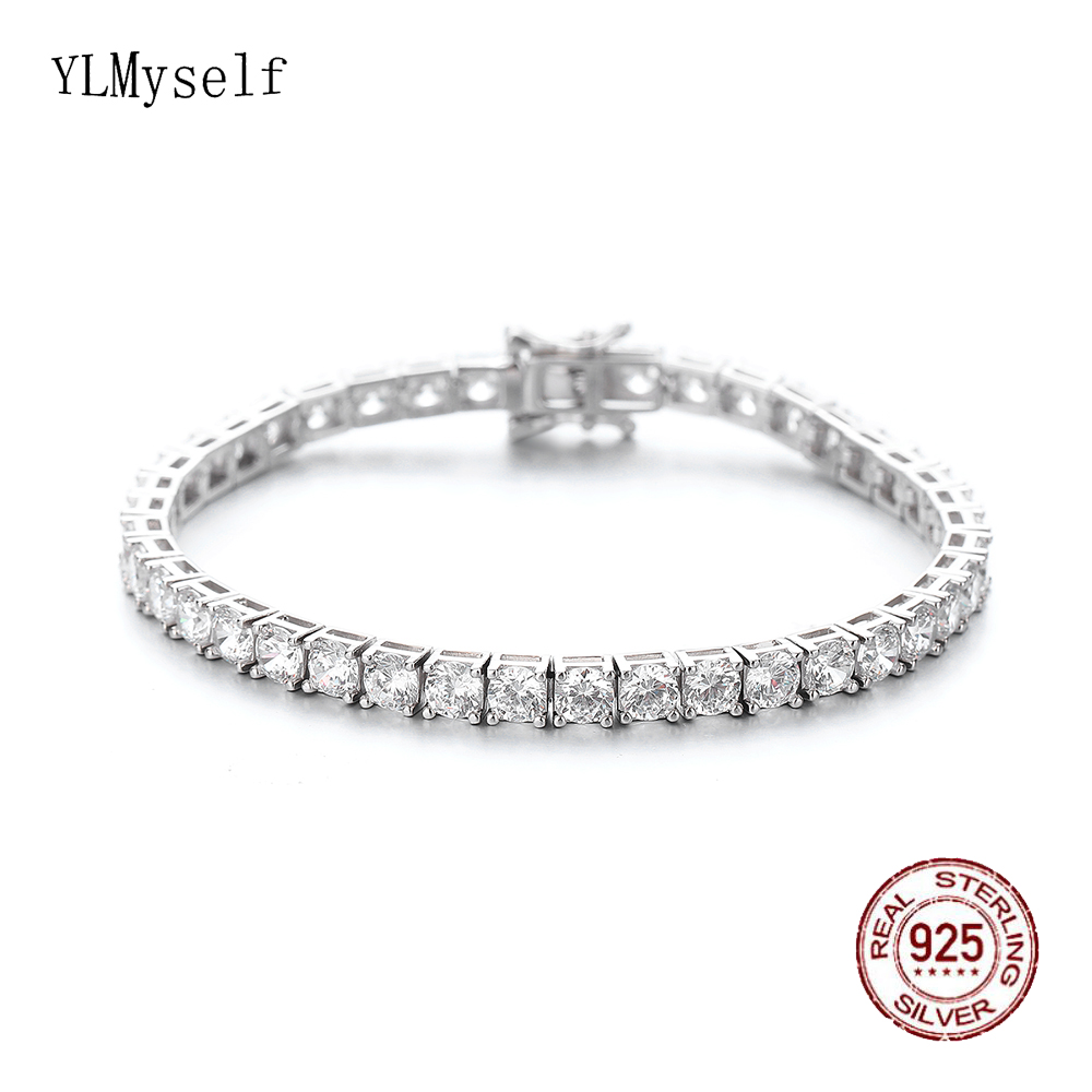 Tennis Bracelet Cubic - YLMyself 925 Silver Tennis Bracelet 4mm
