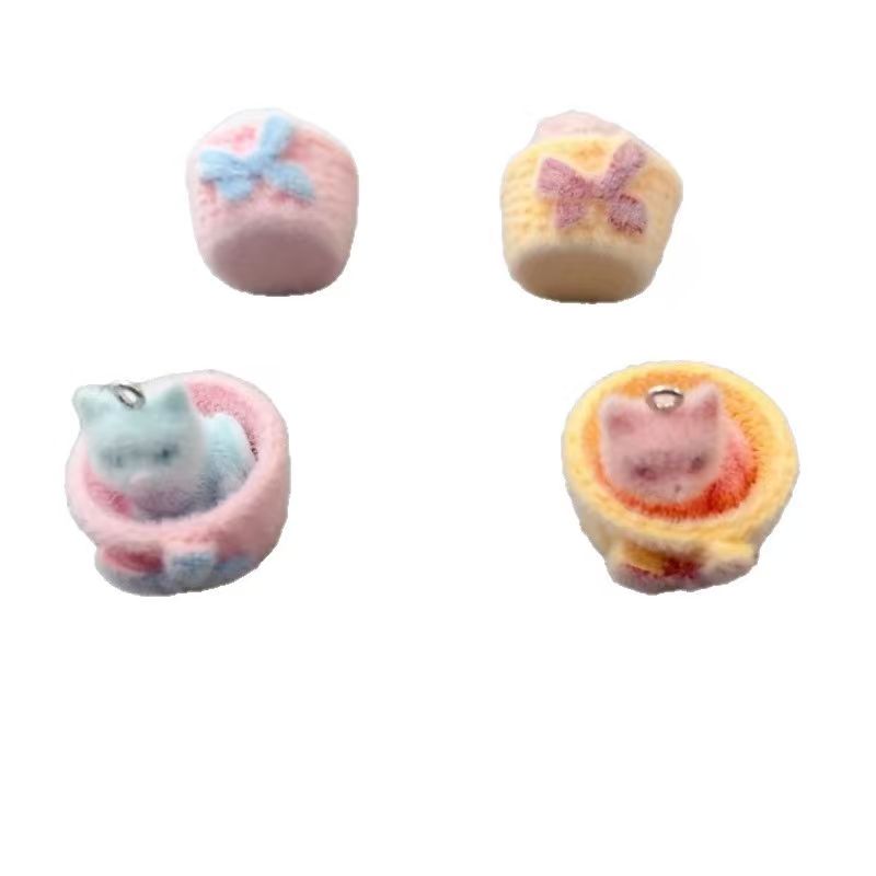 4pcs 3D plush resin cat pendan - Drop Earrings ulasan dan harga