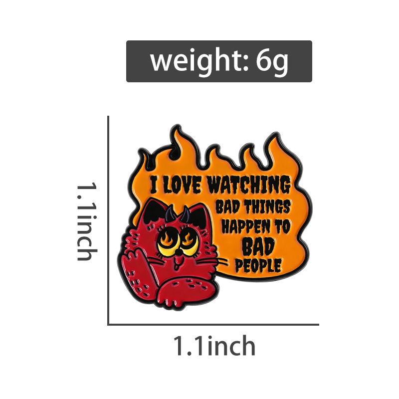Evil Cat Enamel Pins Watching  - Zoe Jewelry Watches ulasan dan harga
