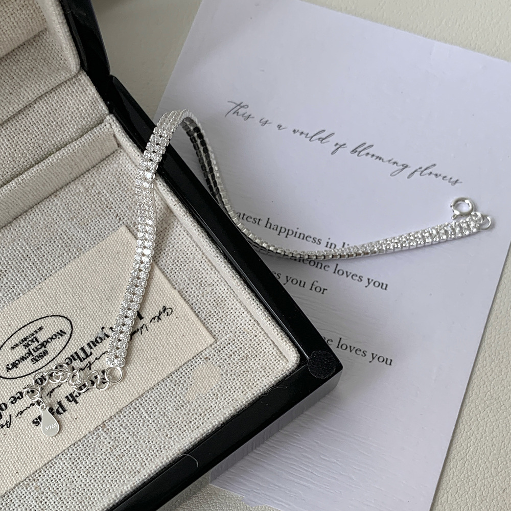 925 Sterling Silver Cubic Zirc - Tennis Bracelet Cubic ulasan dan harga