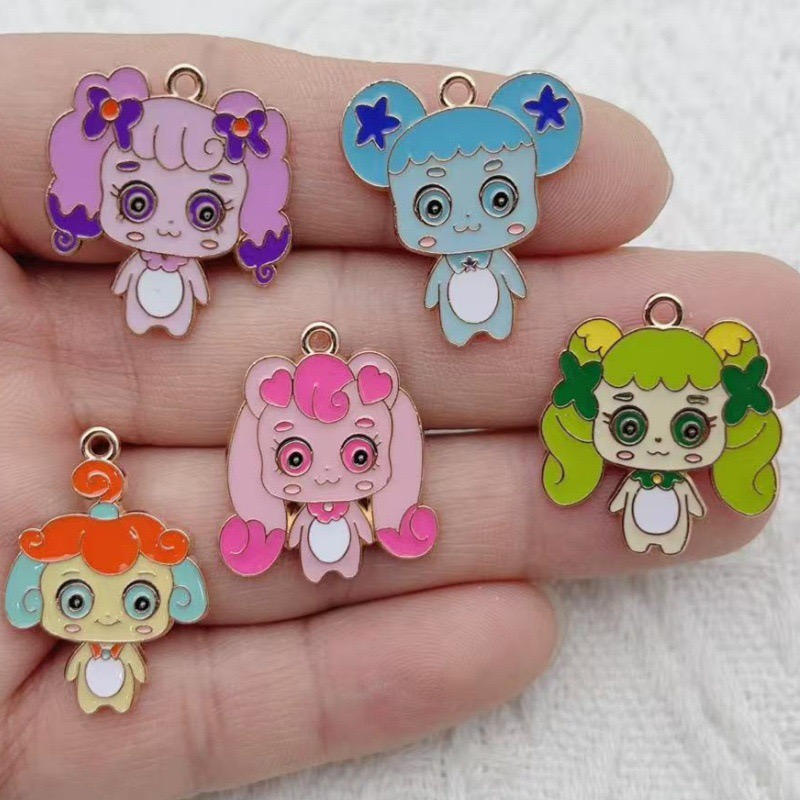10pcs Cartoon Cute Drip Oil Al - Drop Earrings ulasan dan harga