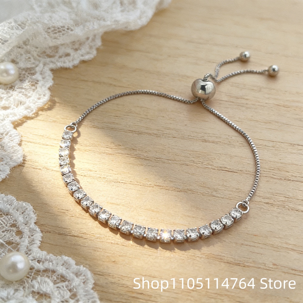 925 Sterling Silver Adjustable - Tennis Bracelet Cubic ulasan dan harga