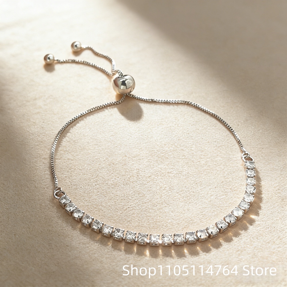 925 Sterling Silver Adjustable - Tennis Bracelet Cubic ulasan dan harga