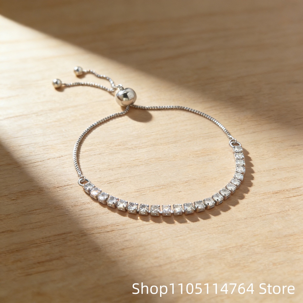 925 Sterling Silver Adjustable - Tennis Bracelet Cubic ulasan dan harga