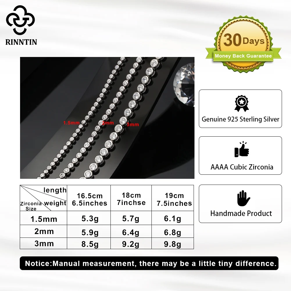 Rinntin Shiny Tennis Bracelet  - Tennis Bracelet Cubic ulasan dan harga