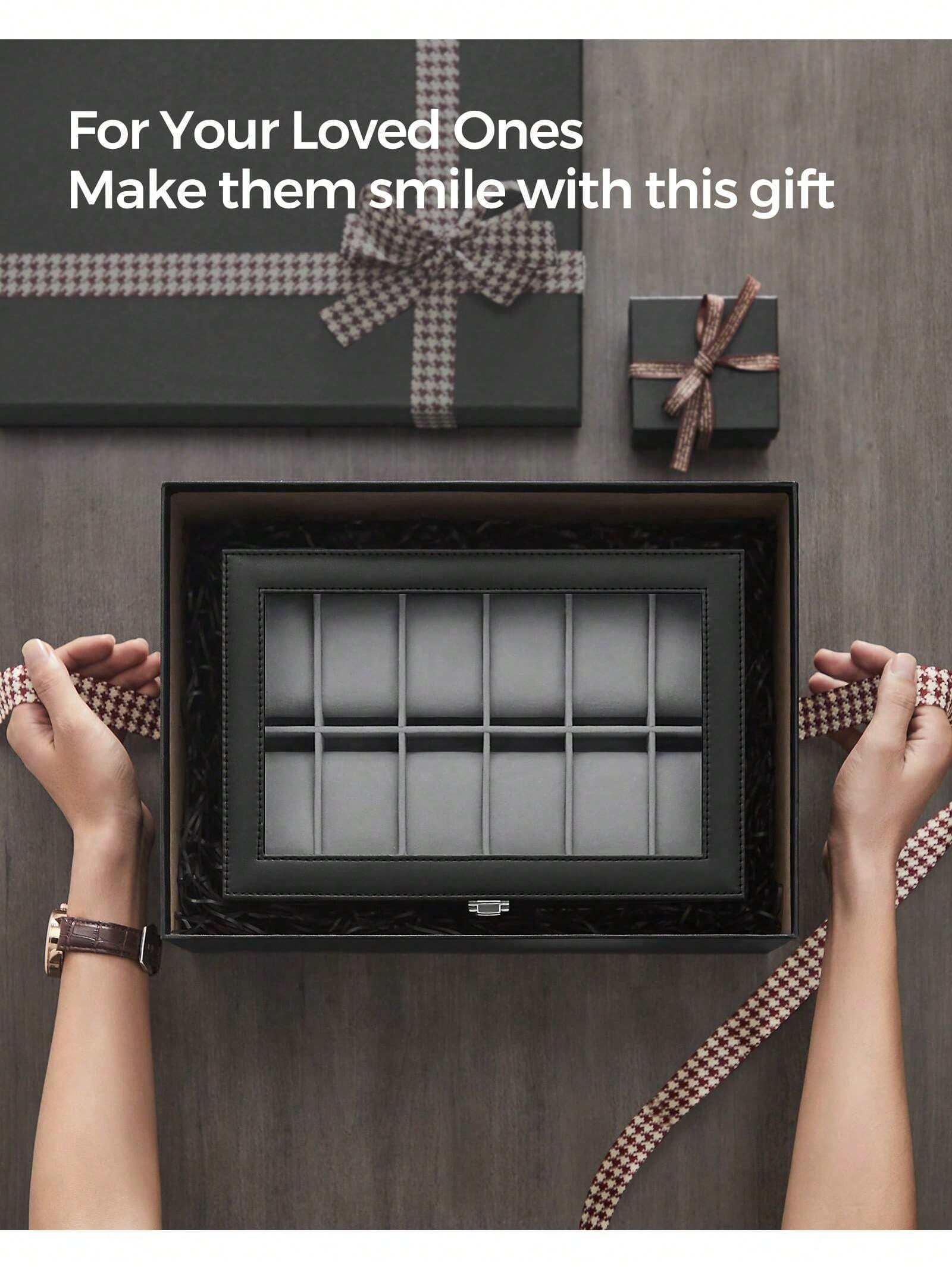 12-Slot Lockable Watch Box wit - Jewelry Watches & Accessories ulasan dan harga