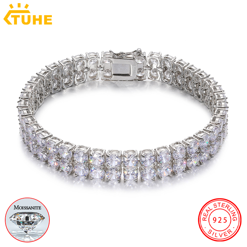 TUHE Unisex iced out Moissanit - Tennis Bracelet Cubic ulasan dan harga