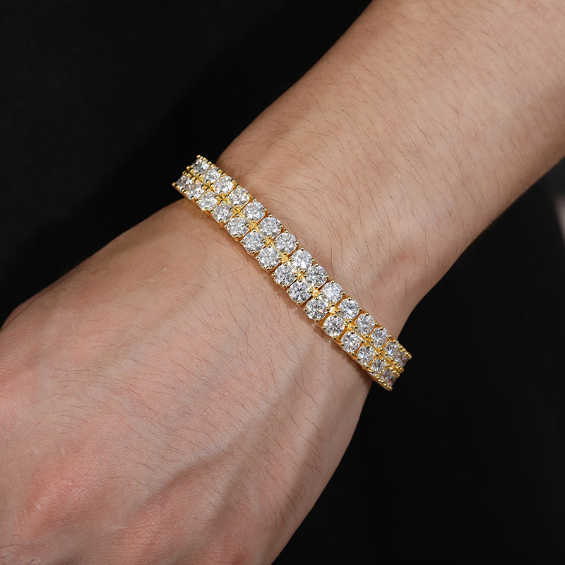 TUHE Unisex iced out Moissanit - Tennis Bracelet Cubic ulasan dan harga