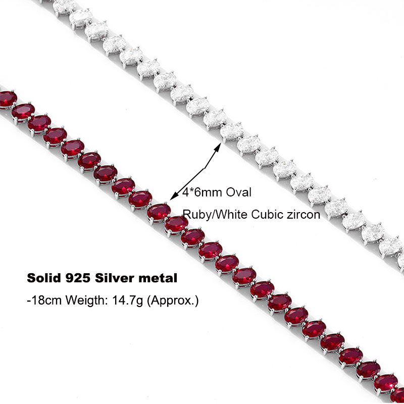Real 925 Fine Jewelry Pave 4*6 - Tennis Bracelet Cubic ulasan dan harga