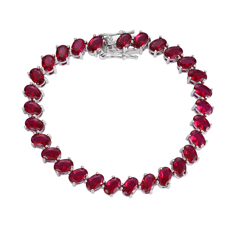 Real 925 Fine Jewelry Pave 4*6 - Tennis Bracelet Cubic ulasan dan harga
