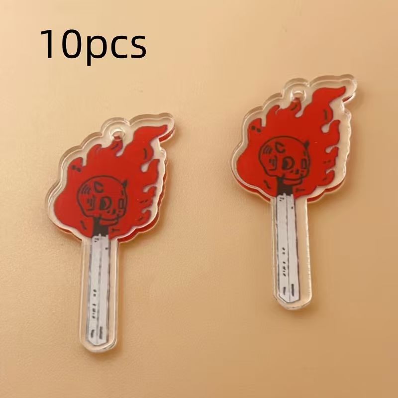 10pcs acrylic skull pendant, D - Drop Earrings ulasan dan harga