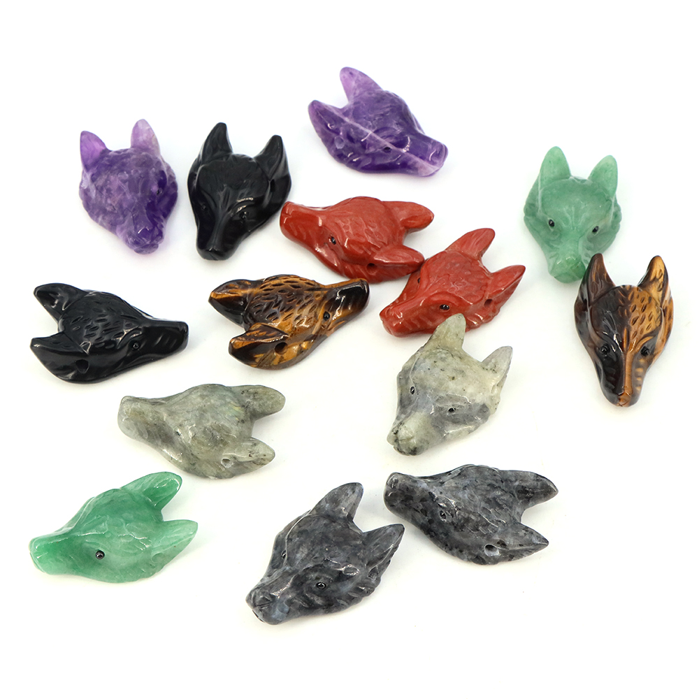 40mm Wolf Head Stone Pendant N - Wolf Jewelry & Watches Tampa Reviews ulasan dan harga