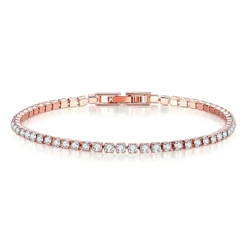 Hip hop 925 sterling silver cu - Tennis Bracelet Cubic ulasan dan harga