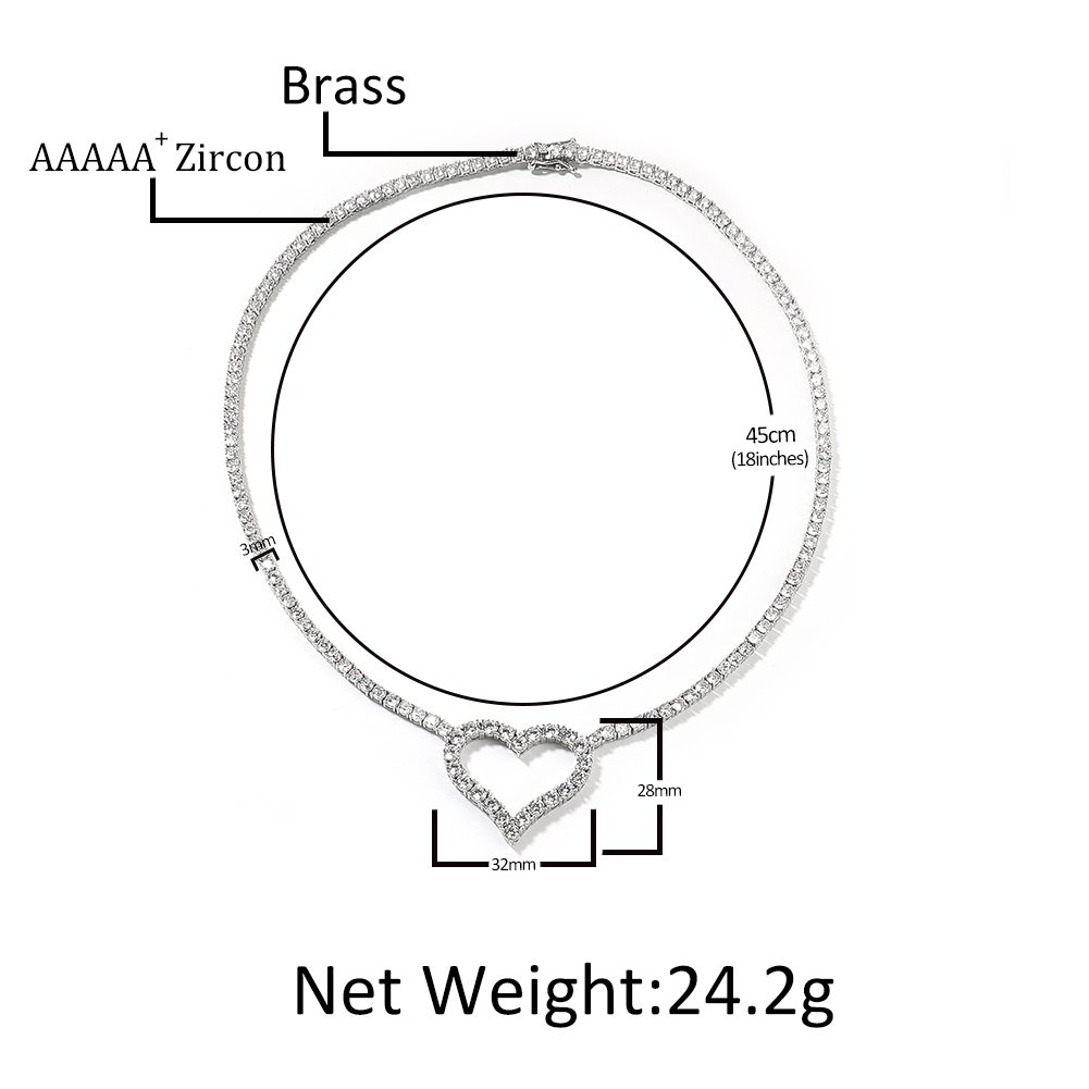 Uwin 3mm Tennis Chain With Lov - Tennis Bracelet Cubic ulasan dan harga