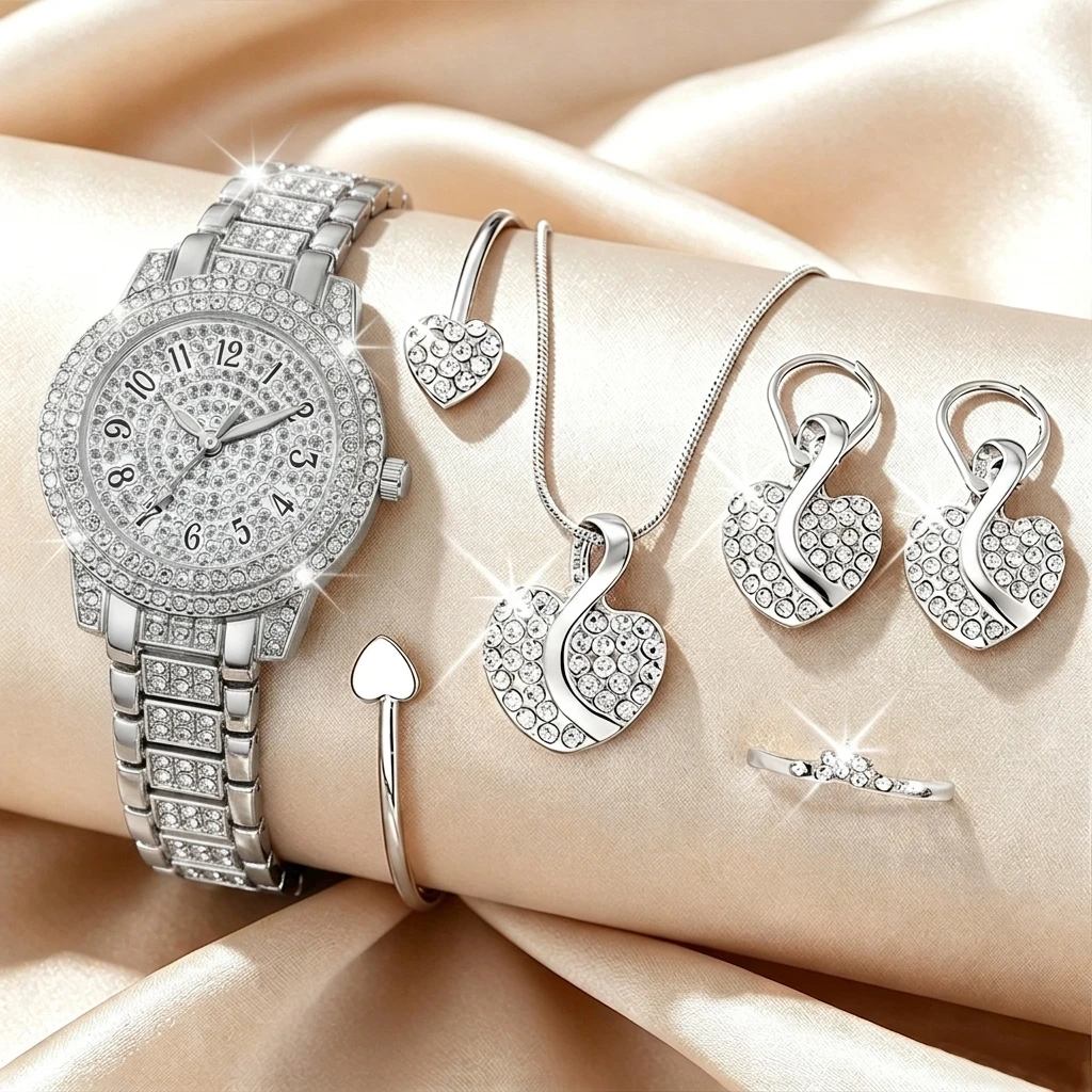 6PCS Fashion Rhinestone Women  - Jewelry Watches For Ladies ulasan dan harga