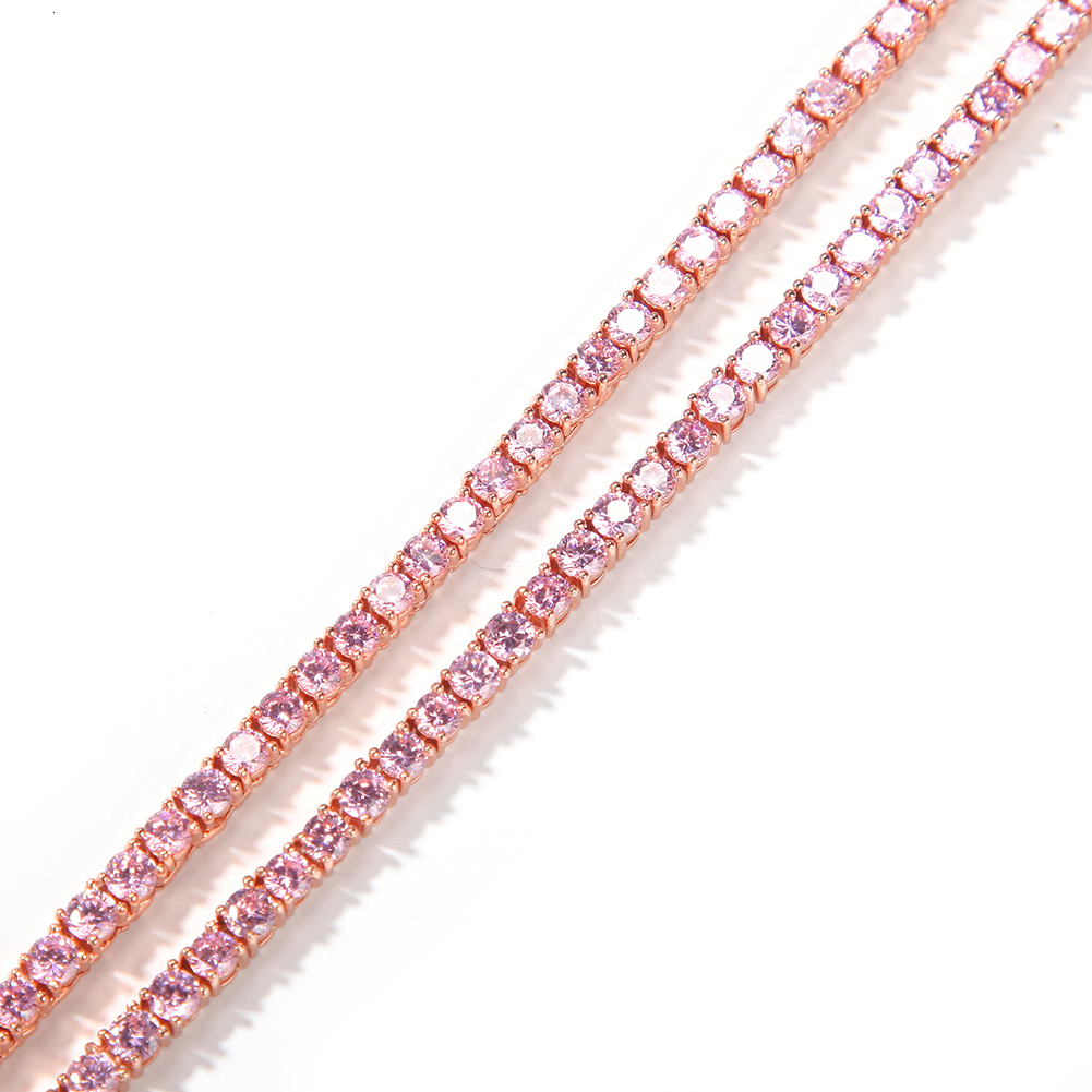 Uwin Rosegold Pink 4mm Tennis  - Tennis Bracelet Cubic ulasan dan harga