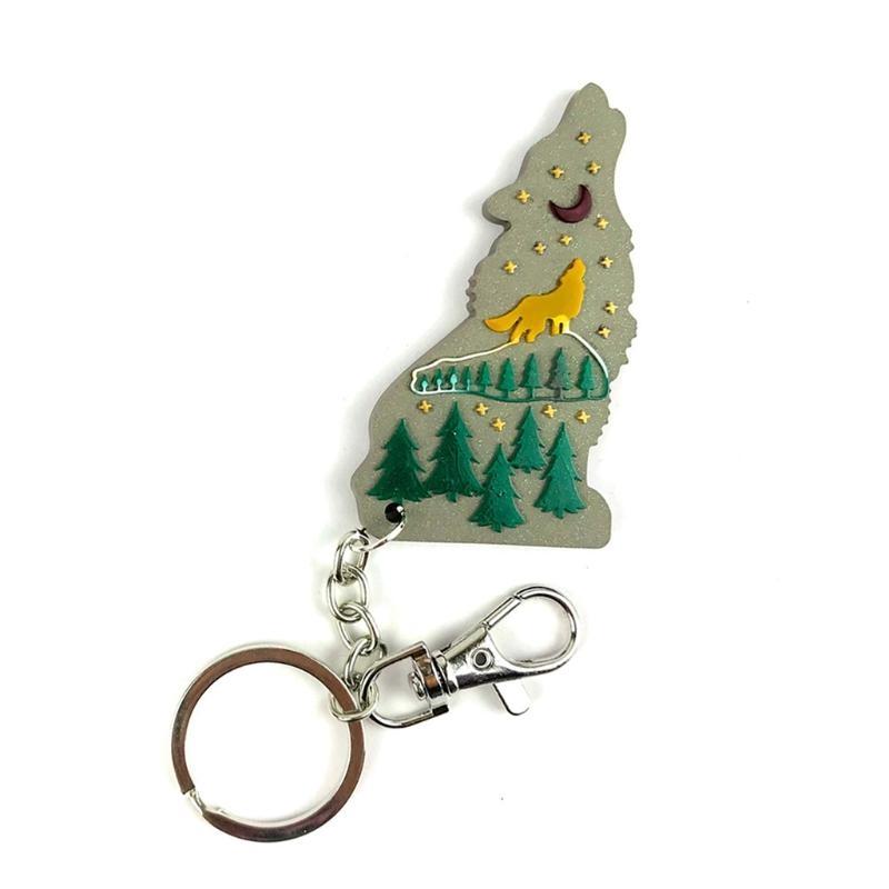 A52E Shiny Wolf Keychain Epoxy - Wolf Jewelry & Watches Tampa Reviews ulasan dan harga