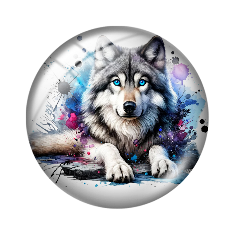 Watercolor Wolf 10pcs 12mm/16m - Wolf Jewelry & Watches Tampa Reviews ulasan dan harga