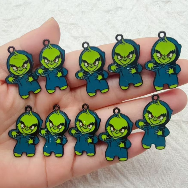 10pcs alloy drip oil cartoon C - Drop Earrings ulasan dan harga