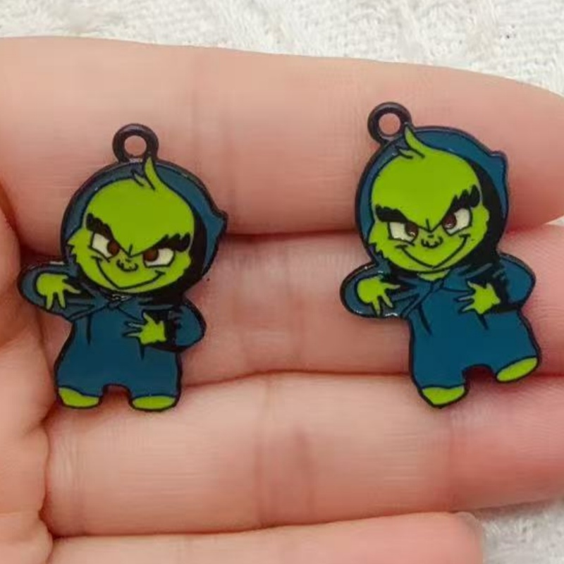 10pcs alloy drip oil cartoon C - Drop Earrings ulasan dan harga