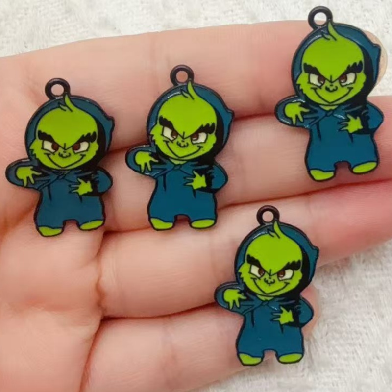 10pcs alloy drip oil cartoon C - Drop Earrings ulasan dan harga